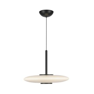 Kyoto LED Pendant in Black Glossy Opal Glass by Kuzco Lighting