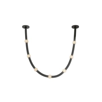 Corda LED Pendant in Black Opal Glass by Kuzco