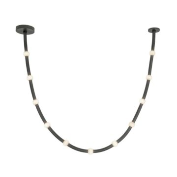 Corda LED Pendant in Black Opal Glass by Kuzco