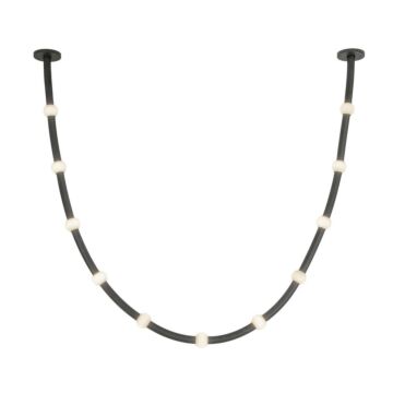 Corda LED Pendant in Black Opal Glass by Kuzco