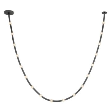 Corda LED Pendant in Black Opal Glass by Kuzco