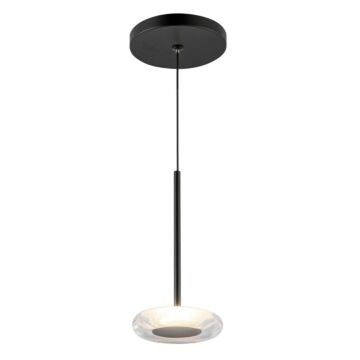 Stephord LED Pendant in Black Clear Glass by Kuzco
