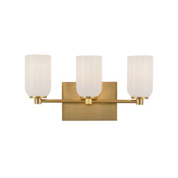 Nola  Bathroom Vanity Light in Brushed Gold Glossy Opal Glass by Kuzco Lighting