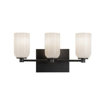 Nola  Bathroom Vanity Light in Black Glossy Opal Glass by Kuzco Lighting