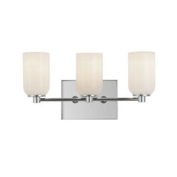 Nola  Bathroom Vanity Light in Chrome Glossy Opal Glass by Kuzco Lighting