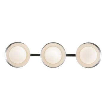 Cleo LED Bathroom Vanity Light in Chrome Opal Glass by Kuzco