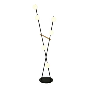 Cortina LED Floor Lamp in Black, Brushed Brass by Artcraft Lighting