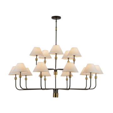 Providence  Chandelier in Black, Brushed Brass by Artcraft