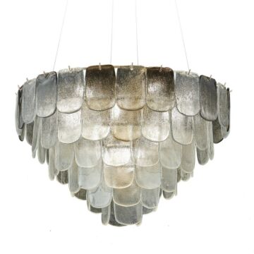Bianca  Chandelier in Polished Nickel, Crystalline Smoke by Artcraft Lighting