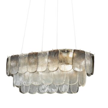 Bianca  Island Pendant in Polished Nickel, Crystalline Smoke by Artcraft Lighting