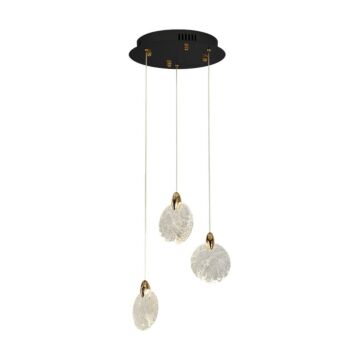 Snowflake LED Pendant in Satin Brass by Artcraft Lighting
