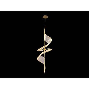 Aurora LED Pendant in Brushed Champagne by Golden Lighting