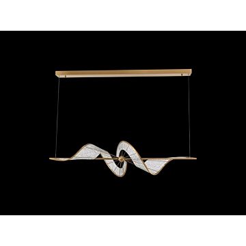 Aurora LED Linear Pendant in Brushed Champagne by Golden Lighting