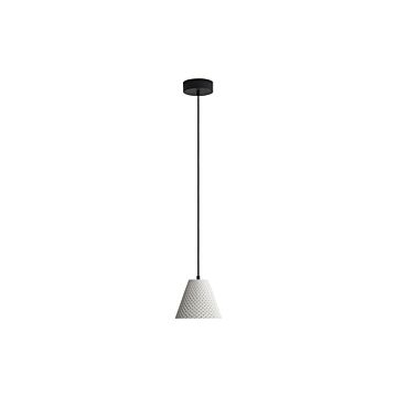 Clarus LED Pendant in White Sandstone Cement by Golden Lighting