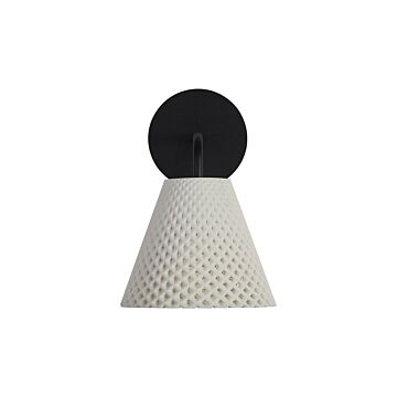 Clarus LED Outdoor Wall Sconce in White Sandstone Cement by Golden Lighting