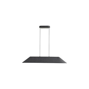 Faroe LED Linear Pendant in Flecked Black Grey by Golden Lighting