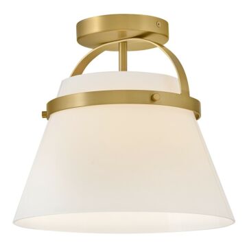 Tori LED Semi-Flush Mount in Lacquered Brass by Lark