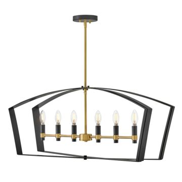 Sammi LED Linear Chandelier in Black by Lark