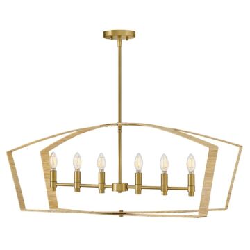 Sammi LED Linear Chandelier in Lacquered Brass by Lark