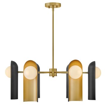 Zuri LED Chandelier in Lacquered Brass by Lark