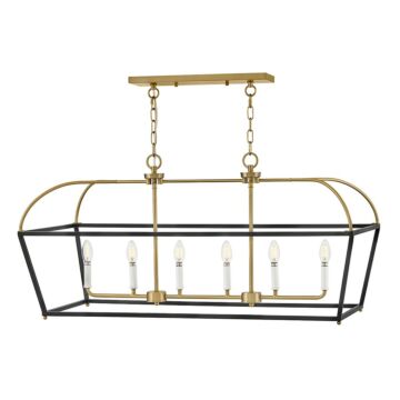 Tate LED Linear Chandelier in Black by Lark