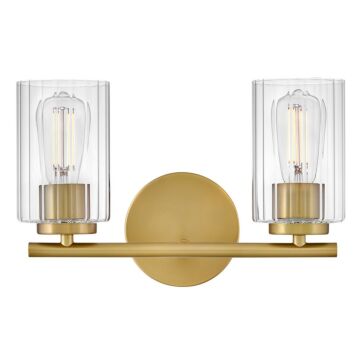 Leta LED Bathroom Vanity Light in Lacquered Brass by Lark