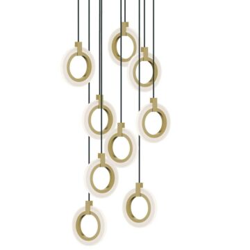 Halo LED Pendant in Light Antique Brass by AFX Lighting