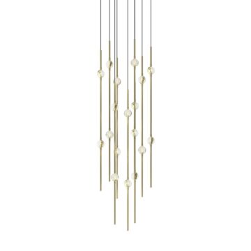 Constellation LED Pendant in Satin Brass by Sonneman
