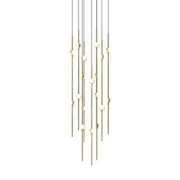 Constellation LED Pendant in Satin Brass by Sonneman
