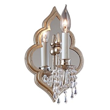 Corbett Bijoux Wall Sconce in Silver Leaf With Antique Mist