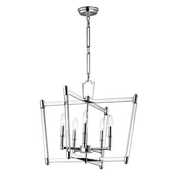 Lucent Five Light Chandelier in Polished Nickel by Maxim