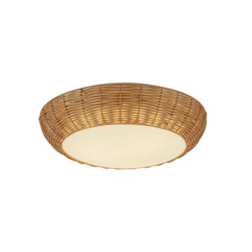 Merida  Flush Mount in Rattan by Alora