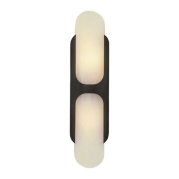 Odin  Wall Bathroom Vanity Light in Urban Bronze Alabaster by Alora