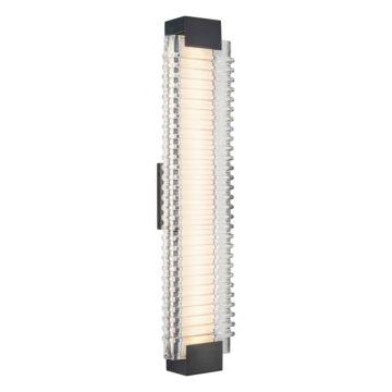 Alai LED Wall Bathroom Vanity Light in Urban Bronze Ribbed Glass by Alora