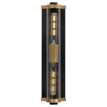 Opulent Two Light Outdoor Wall Sconce in Black   Antique Brass by Maxim
