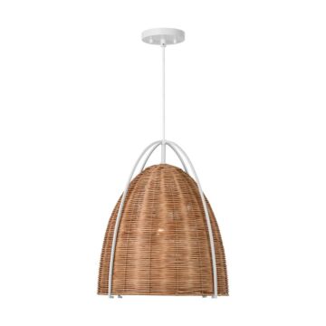 Norman  Pendant in Chalk Wicker by Visual Comfort Studio