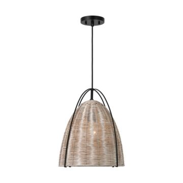 Norman  Pendant in Ash Wicker by Visual Comfort Studio