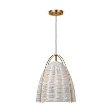 Norman  Pendant in Chalk Wicker by Visual Comfort Studio
