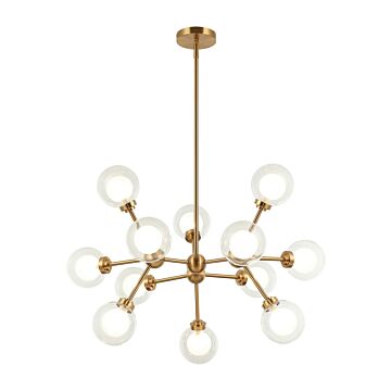 Solaris LED Pendant in Aged Gold Brass by Matteo Lighting