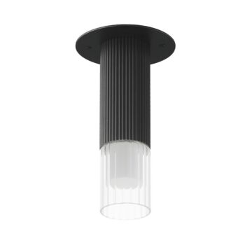 Reeds LED Flush Mount in Black by ET2 Lighting