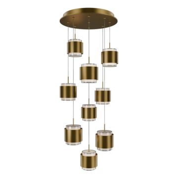 Banded LED Chandelier in Aged Brass by W.A.C. Lighting