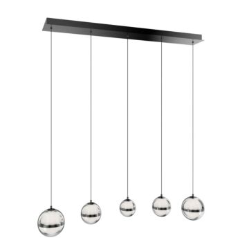 Cyllindra LED Chandelier in Black Chrome by W.A.C. Lighting