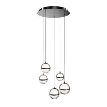 Cyllindra LED Chandelier in Black Chrome by W.A.C. Lighting
