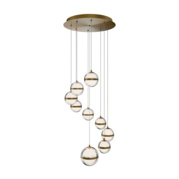 Cyllindra LED Chandelier in Aged Brass by W.A.C. Lighting