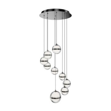 Cyllindra LED Chandelier in Black Chrome by W.A.C. Lighting
