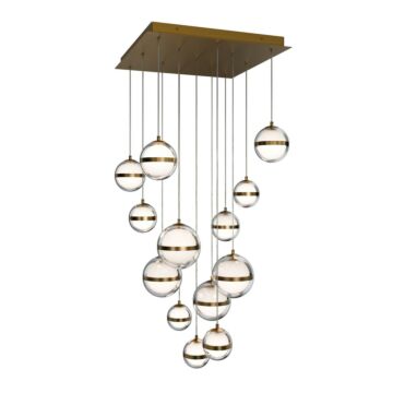 Cyllindra LED Chandelier in Aged Brass by W.A.C. Lighting