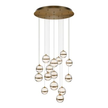 Cyllindra LED Chandelier in Aged Brass by W.A.C. Lighting