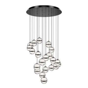Cyllindra LED Chandelier in Black Chrome by W.A.C. Lighting