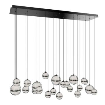 Cyllindra LED Chandelier in Black Chrome by W.A.C. Lighting