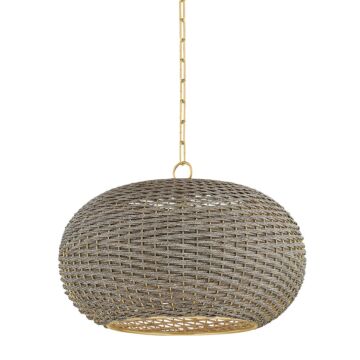 Penarth  Pendant in Aged Brass by Hudson Valley